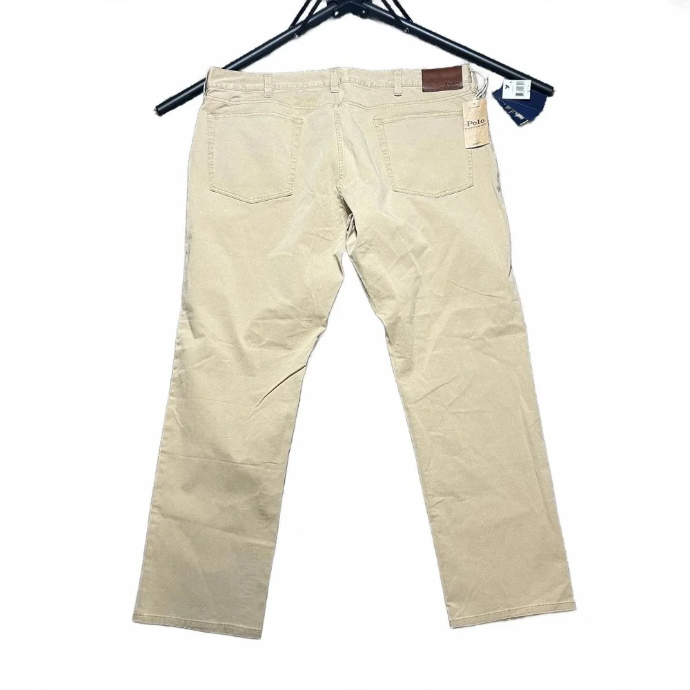Polo Ralph Lauren Mens 5-Pocket Straight Leg Chino Pants‎ Tan 40x30 NWT